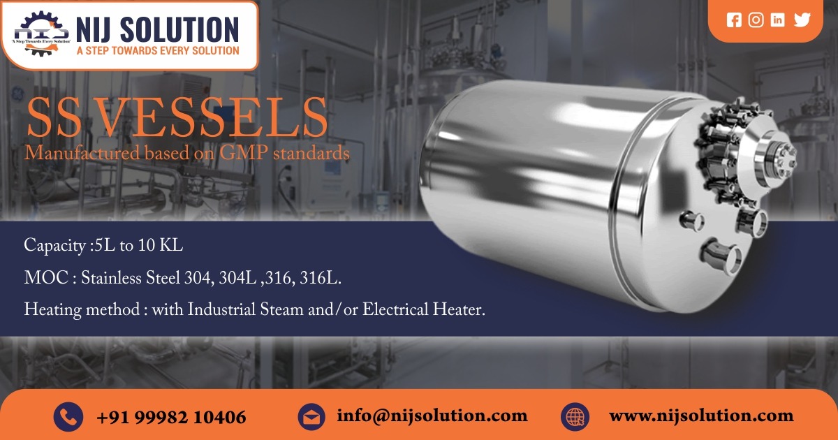 SS Vessels Manufacturers In Ahmedabad