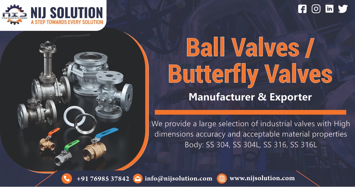 Ball Valves & Butterfly Valves Manufacturer & Exporter in India