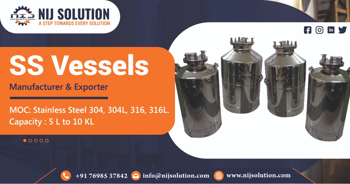 SS Vessel Exporter in India