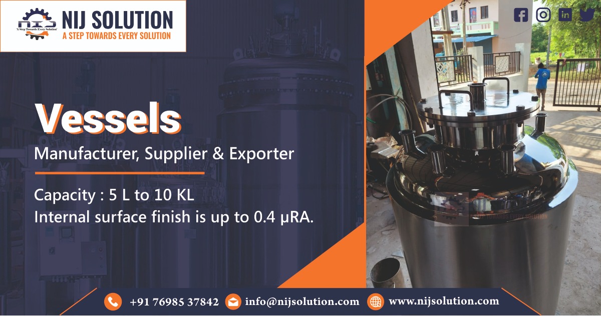 SS Vessel Supplier in Ahmedabad, Gujarat, India