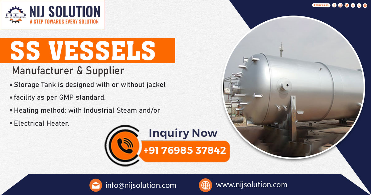 Supplier of Stainless Steel Vessels in Pune