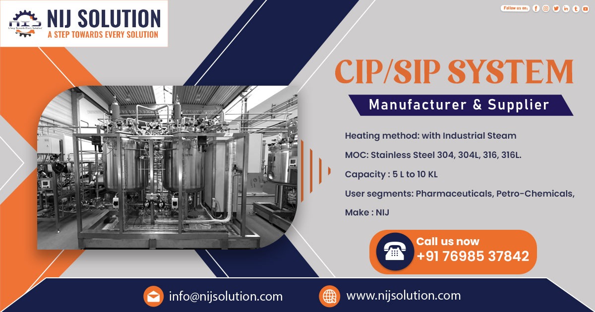 Supplier of CIP and SIP System in Hyderabad