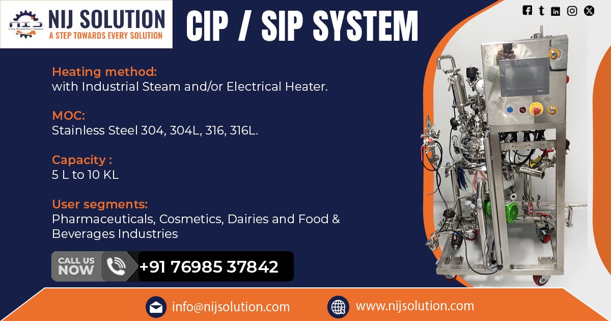 Supplier of CIP and SIP System in Uttar Pradesh