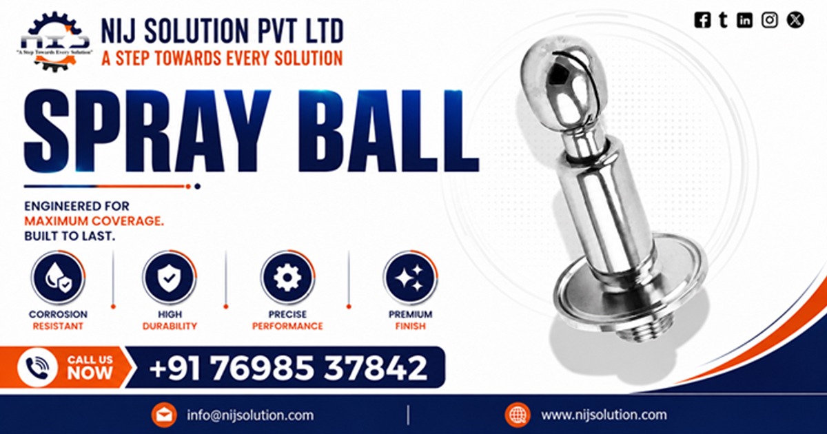 Self Rotating Spray Ball Supplier In Mumbai by NIJ Solution Pvt. Ltd.